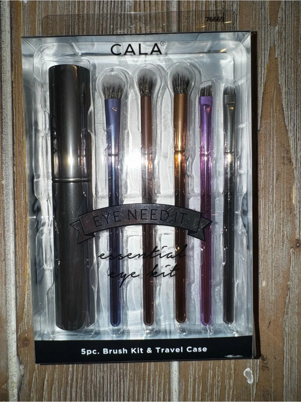 Cala Eye Need It 5-Piece Eye Brush Set with Travel Case - mixed metal color
